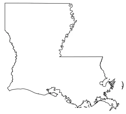 Outline of the state of Louisiana